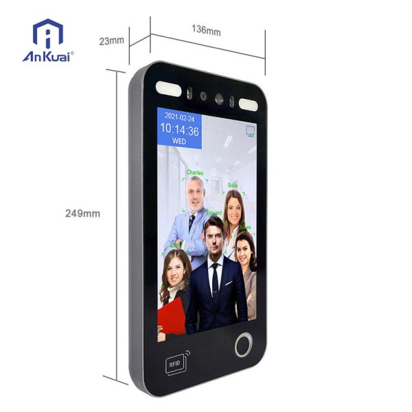 8 Inch SDK WiFi Biometric Attendance Terminal Night Vision Face Recognition Access Control Time Recording Cloud Storage