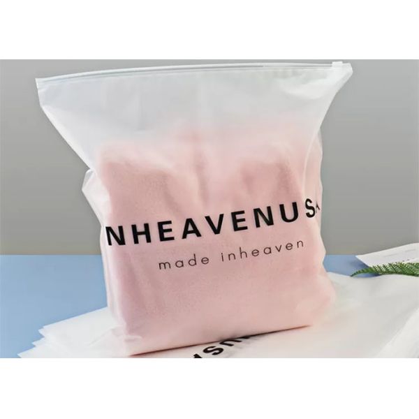EVA Slider Zip Lock Plastic Bags , Matte Frosted Garment Packing Bags