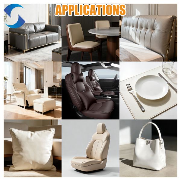 Premium PVC Synthetic Leather Cowhide Suede Back for Luxury Sofas 1.3mm thickness