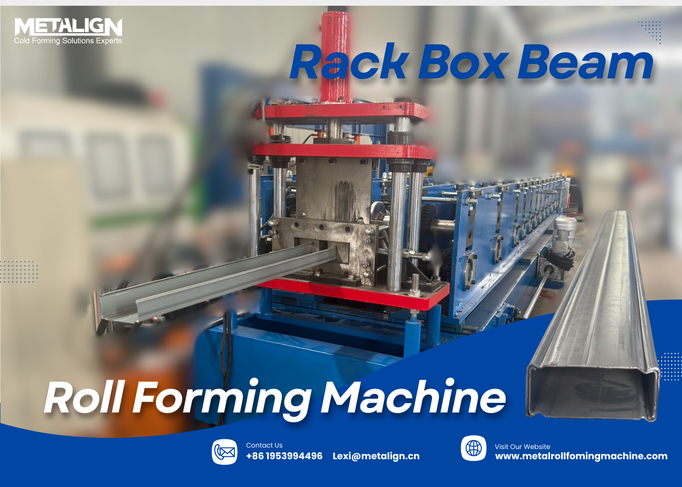 Heavy Duty Box Beam Roll Forming Machine with 13 Forming Stations 70mm Shaft and