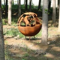 L'acier de Corten/l'altération superficielle par les agents du feu en acier pique le diamètre de 600mm avec l'emballage de boîte en bois