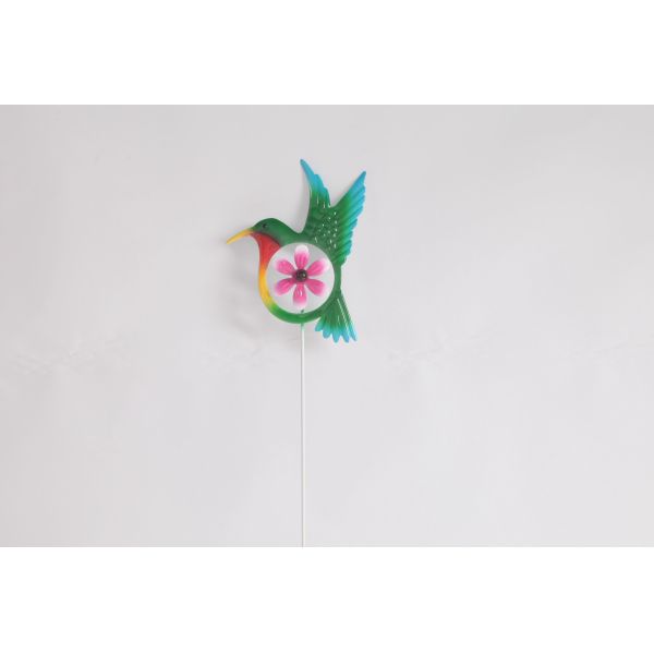 Colorful Metal Animal Outdoor Garden Decoration With Windmill Butterfly Bee Ladybug Bird
