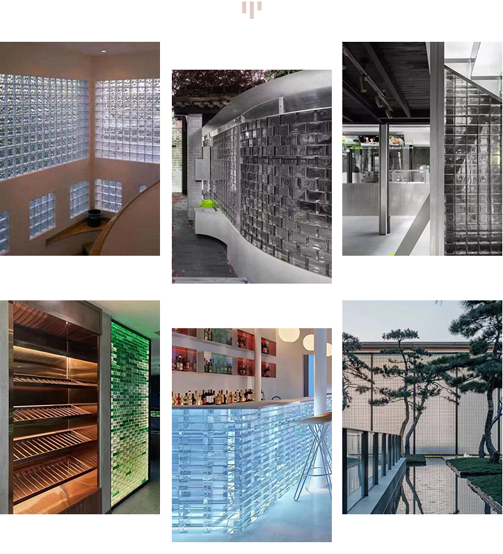 2 Inch 6 Inch Thick Crystal Glass Block Design Hot Fused Crystal Tiles Partition Wall Stained Square Glass Tiles