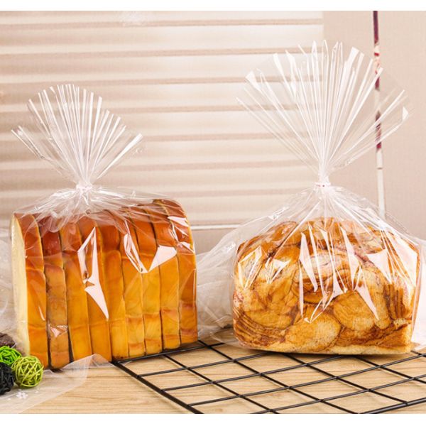 Customized Printed Flat Mouth Plastic Bread Bag Recycling Transparent Food Bags