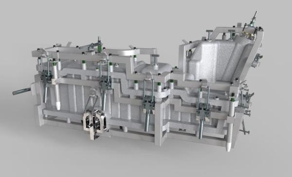500L Fuel Plastic Tank Mold , Full Framework Heavy Clamps Rotomolding Molds
