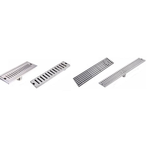 Rectangle Fold Edge Bathroom Floor Drain Durable 316 Stainless Steel Material