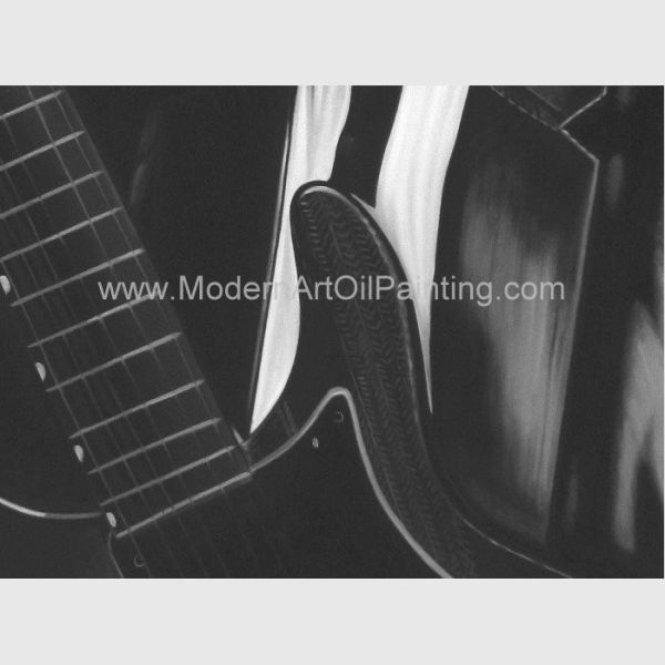 Hand Painted Custom Oil Painting Portraits Black And White Music People Art