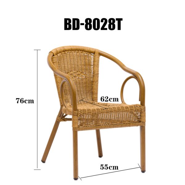 Enjoy Dining in Style with Our Aluminium Rattan Wicker Round French Bistro Chair