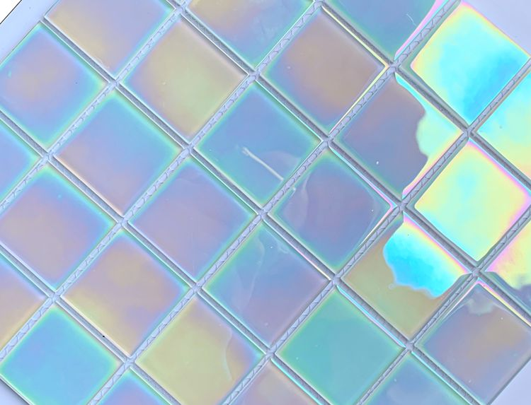 Hotel Swimming Pool Tile Glass Mosaic in Polished Blue Ocean Mix with Shining Surface
