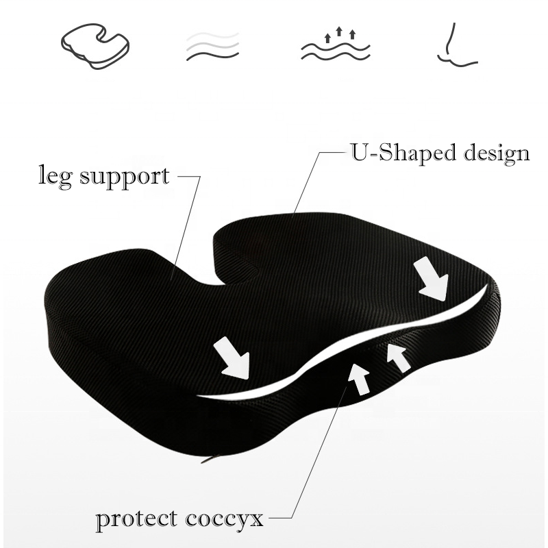 U-Shape Memory Foam Car Seat Cushion for Orthopedic Support Promotion Discount
