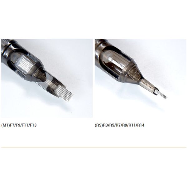 0.25mm 0.30mm 0.35mm Disposable Cartridge Needles Tattoo With Transparent Plastic Housing