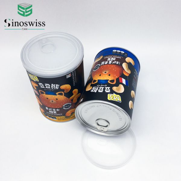 Eco Friendly Cardboard Canisters Paper Cans For Snack Food Cashew Nuts Cookie Candy