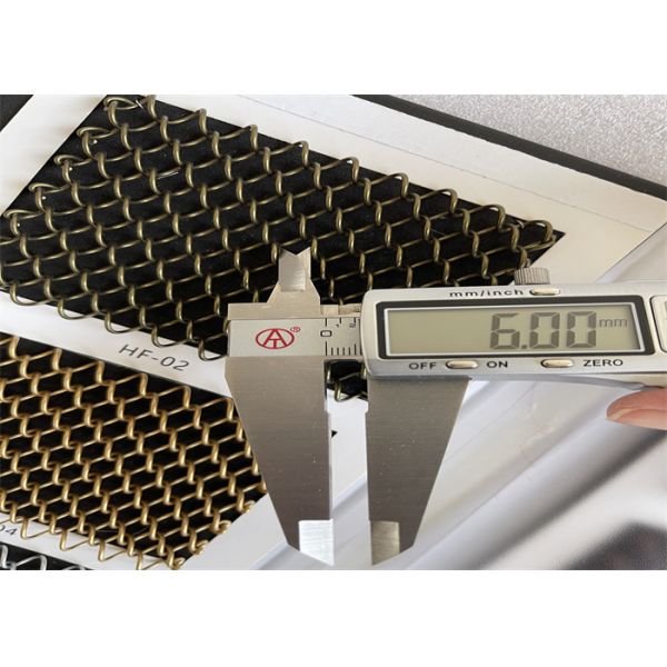 Diamond Hole Architectural Metal Coil Curtain 5mm 6mm Wire Diameter