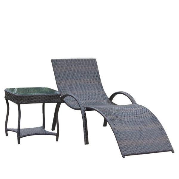 Leisure pool PE rattan sunbed outdoor chaise lounge wicker rattan sun lounger beach chair