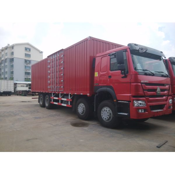 Small Cargo Truck 336HP 371HP 8x4 12 Tires Stake Side Wall Box Cargo Truck