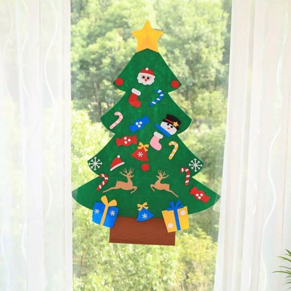Educational DIY Felt Christmas Party Crafts Home Door Decoration Gifts For Kids