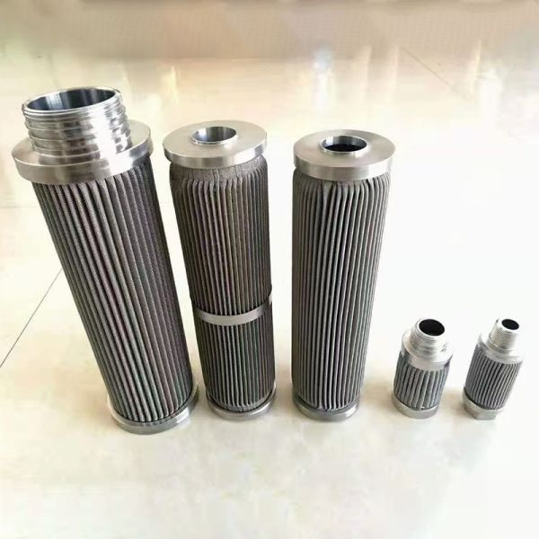Washable And Durable 20 Inch 5um Sintered Metal Filter Stainless Steel Pleated Cartridge Industrial