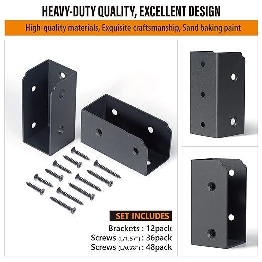 Acero al carbono de cubierta de barandillas de soporte 1.2 mm para 2x4 madera