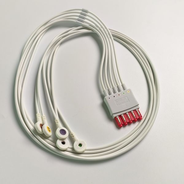 Philip CBL 5 Lead Snap Chest IEC,ICU,REF M1604A PN 989803144921