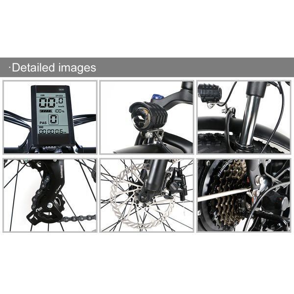 7Speed Fat Tire Electric Mountain Bike 26in 20 Miles Endurance