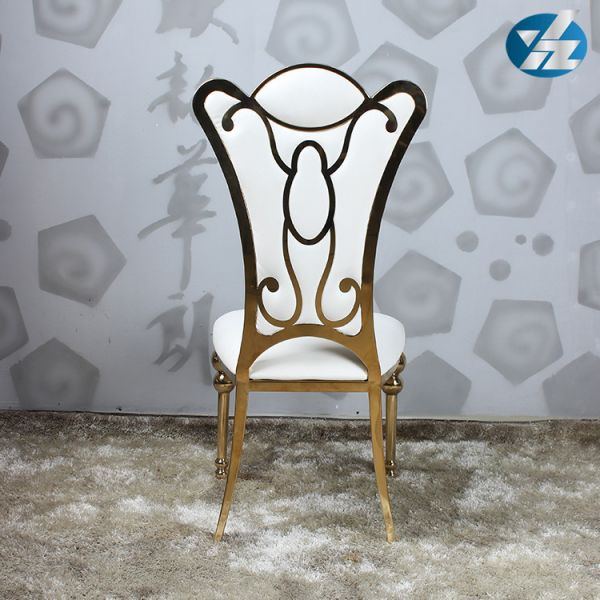 55X60X110 SS Upholstered Dining Chair Gold Plated Hotel Wedding Event Chairs