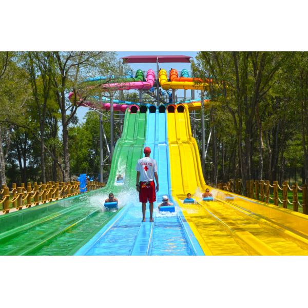 Attractive Butterfly Racing Fiberglass Water Slides Galvanized Carbon Steel Frame For Aqua Park