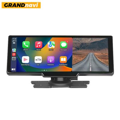 GPS Dual Lens Car Dash Cam 10.26 Inch Touch Screen 4K Portable Wireless CarPlay