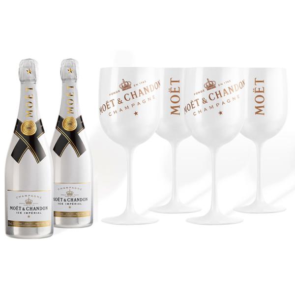 Reusable White Plastic Moet Chandon Ice Imperial Glasses 450ml 15.5oz