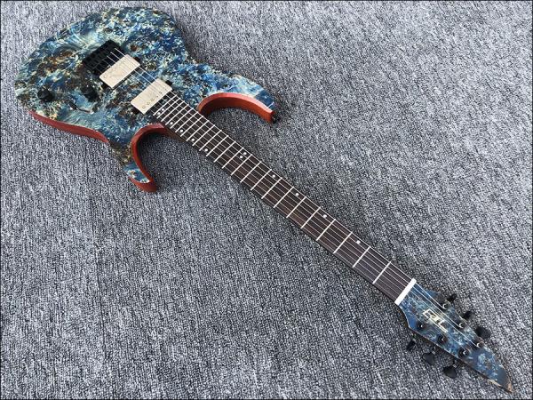 Custom Earts Electric Guitar with African Mahogany Body Black Hardware