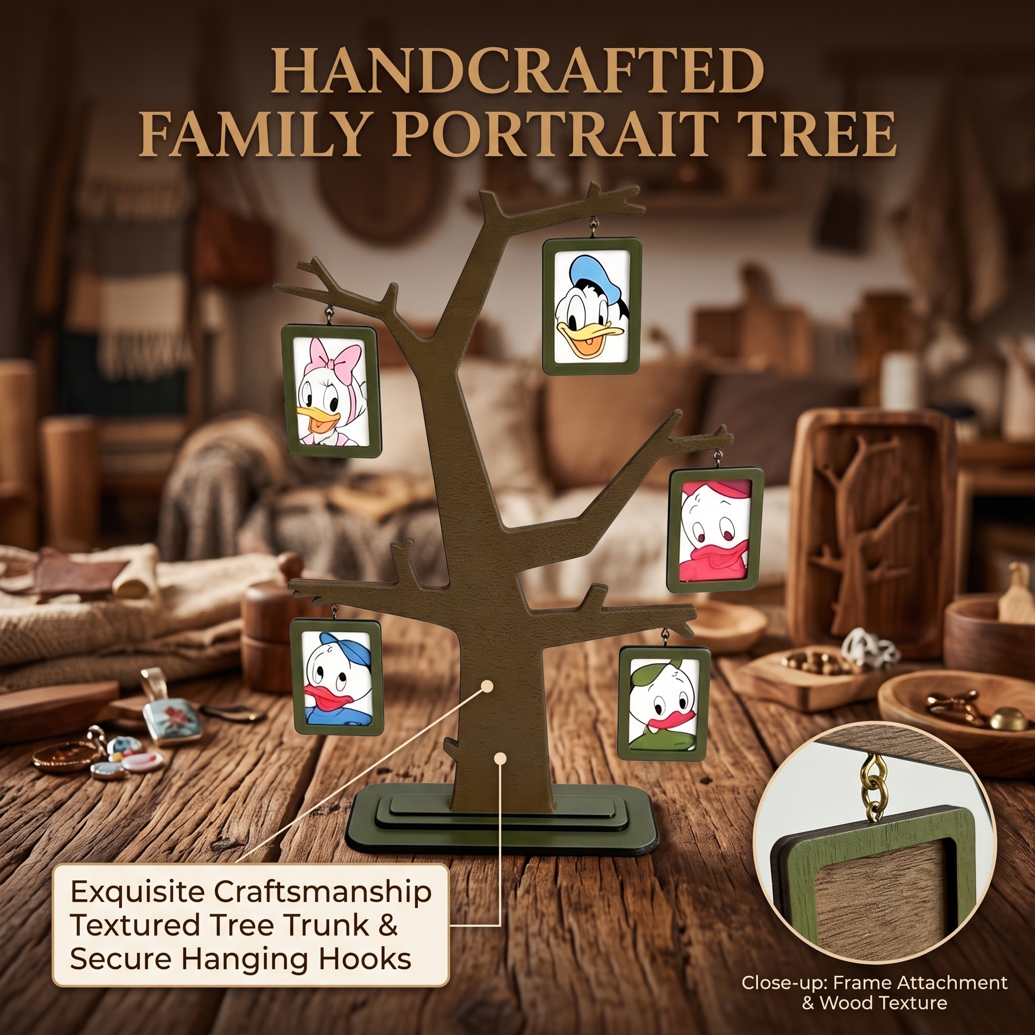 Full Color Custom 3D Printing Family Tree Photo Frame Hanging Picture Holder