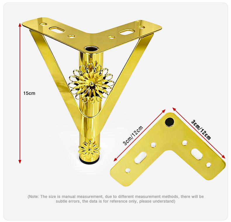 Thickened Hollow Metal Legs, Hardware Fittings for Sofas Bedside Tables & Coffee Tables New Decorative Iron Floral Legs
