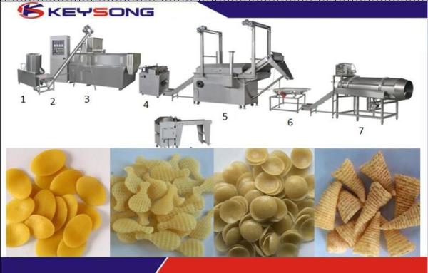 100kg/H Fried Crispy Bugles Snack Food Extruder Machine , Extrusion Snacks Food Machinery