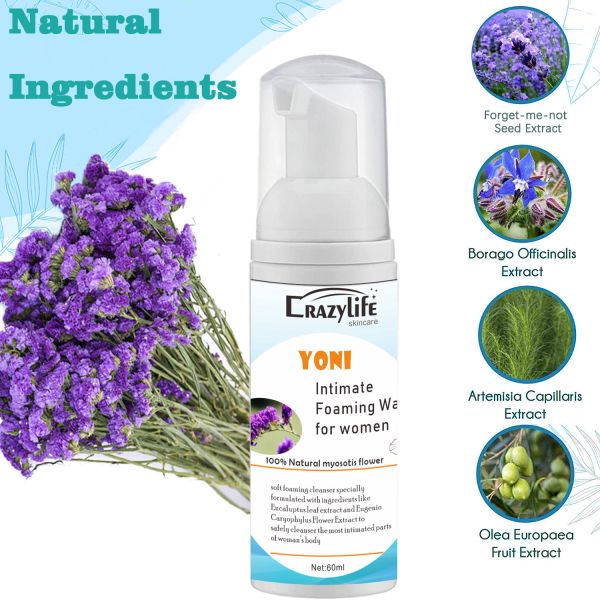 60ML Feminine Intimate Foaming Wash Balances Women Vaginal Health PH