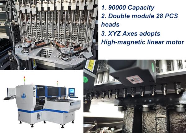 Double Head SMT Pick And Place Machine For LED lights / electrical products