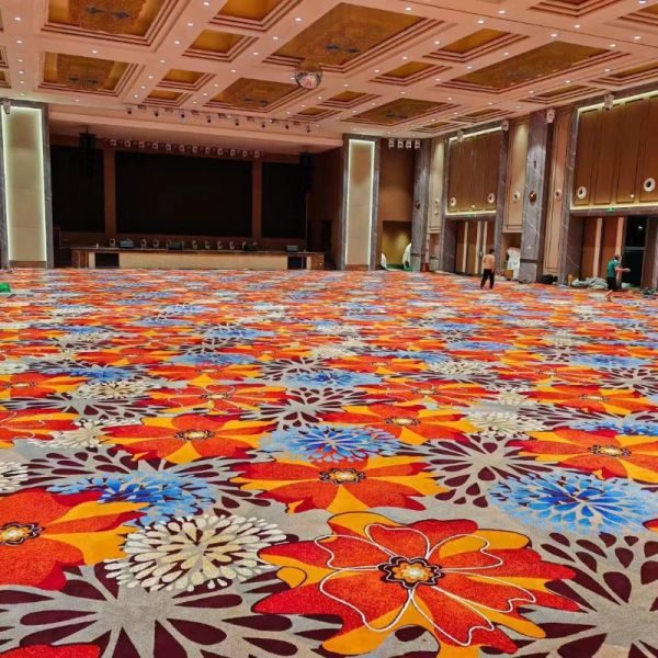 Rectangle Axminster 5 Star Luxury Hotel Nylon Printed Lobby Corridor Carpets Floor Roll