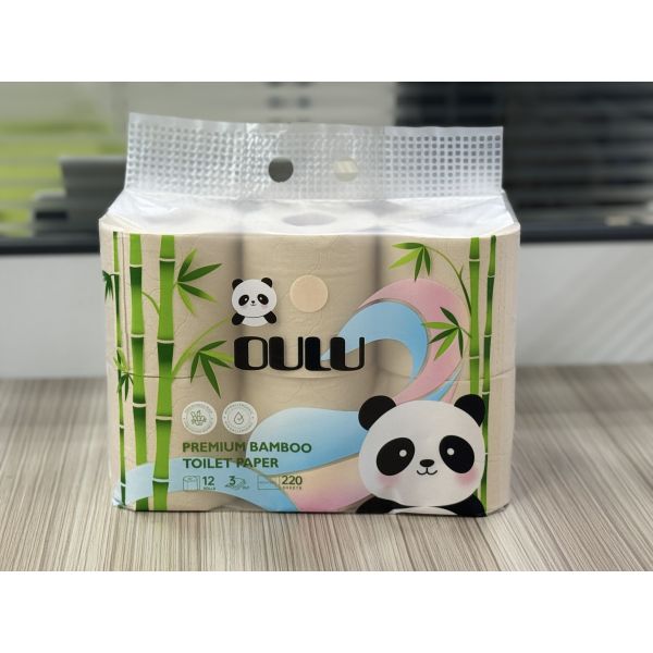 Wholesale Custom Disposable Standard Roll Toilet Paper Eco-Friendly Virgin Bamboo Pulp Material Soft Water Soluble OEM China