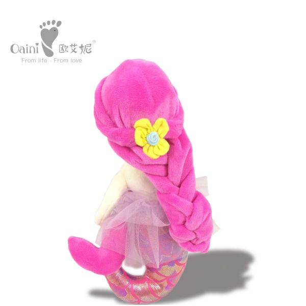 русалка Barbie ребенка чучела хлопка 32cm дружелюбная с розовыми волосами