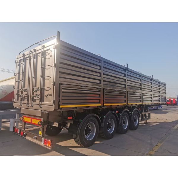 Semi-Trailer 4 Axles Side Wall Cargo Truck Trailers with 13T 14T 16T 18T Axle