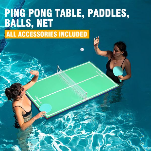 Bring the Fun to Your Backyard EVA Water Table Tennis Set with Paddles Balls and Net