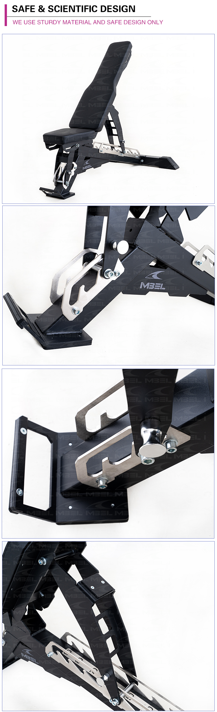 Home Multi-Functional Bench Training Equipment with Adjustable Metal Bench 1355x785x1340mm