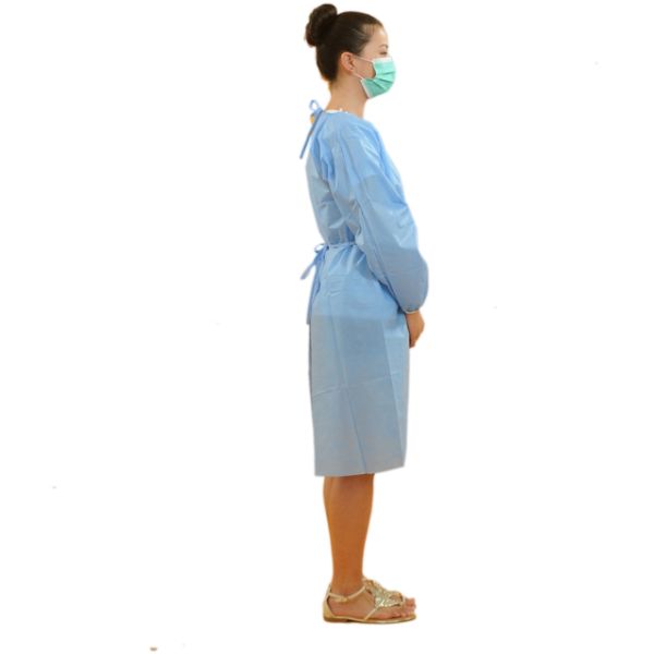 Economical Disposable Medical  PP Isolation Gown Knit Cuff for Hospitals
