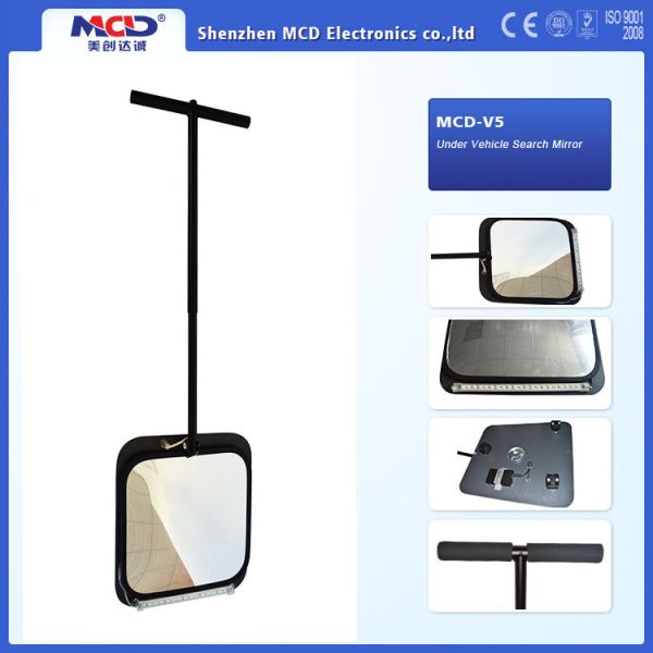 Super High Sensitivity Under Vehicle Inspection Mirror With 30cm Convex Mirror DC12V Battery