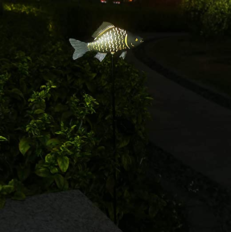Warm White 7 Lumen 0.5W Fish Animal Shaped Solar Garden Lights