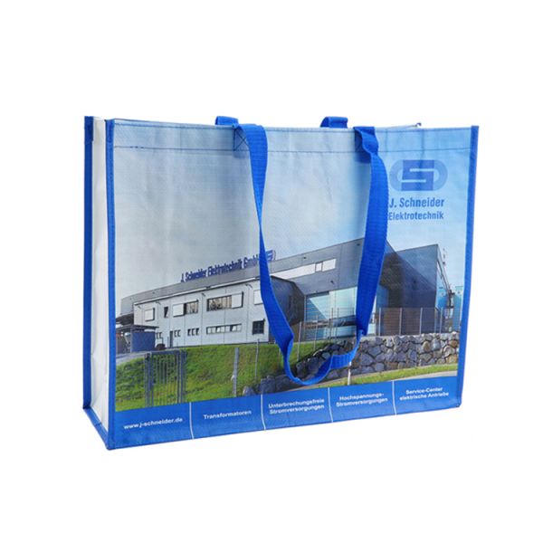 Large Capacity Plastic Woven Tote Bag Durable Custom Reusable Grocery Bags