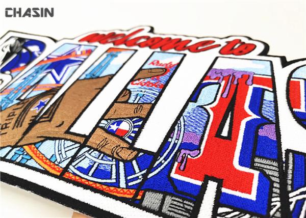 China Hotfix Custom Embroidered Patches Iron On Transfer For Hoodies
