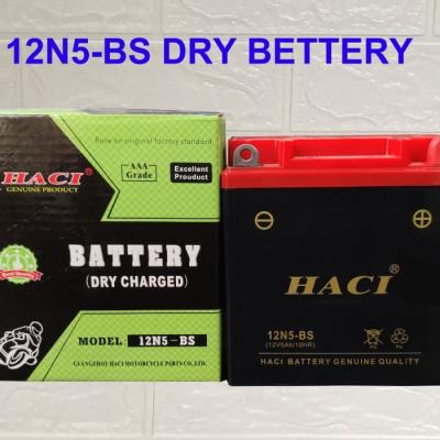 Motorcycle Lead Acid 12N5 Battery A Grade Nut & Bolt Terminal Type