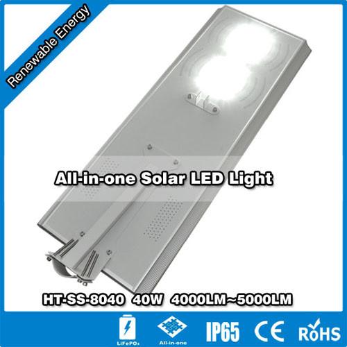 Hitechled Luminaria Solar Led integrada, Todo En Uno Panel 80W y Bateria 384W y Led 40w