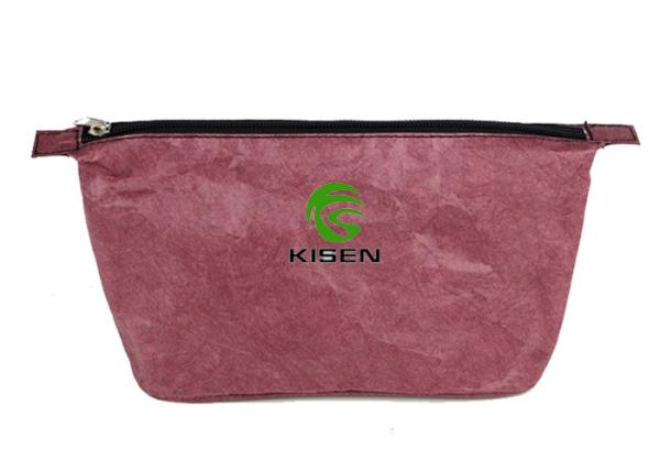 Portable Tyvek Cosmetic Bag With Zipper , Cosmetic Travel Bag Environmental Friendly