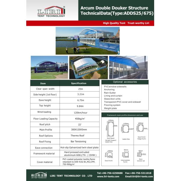 Dome Double Decker Marquee Tents With Print Logo and Glass walls used for golf events