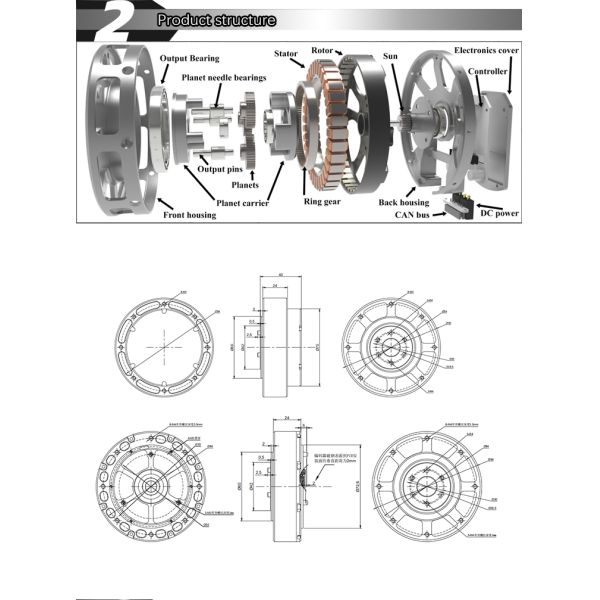 Мотор Dc высокого вращающего момента робототехнический безщеточный для собаки робота экзоскелета